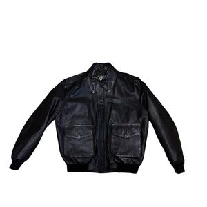 Kids Youth Vintage A2 Leather Flight Jacket Size 14 San Diego Leather Black